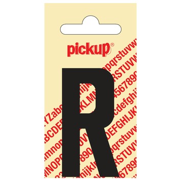 Pickup plakletter R zwart mat 60 mm