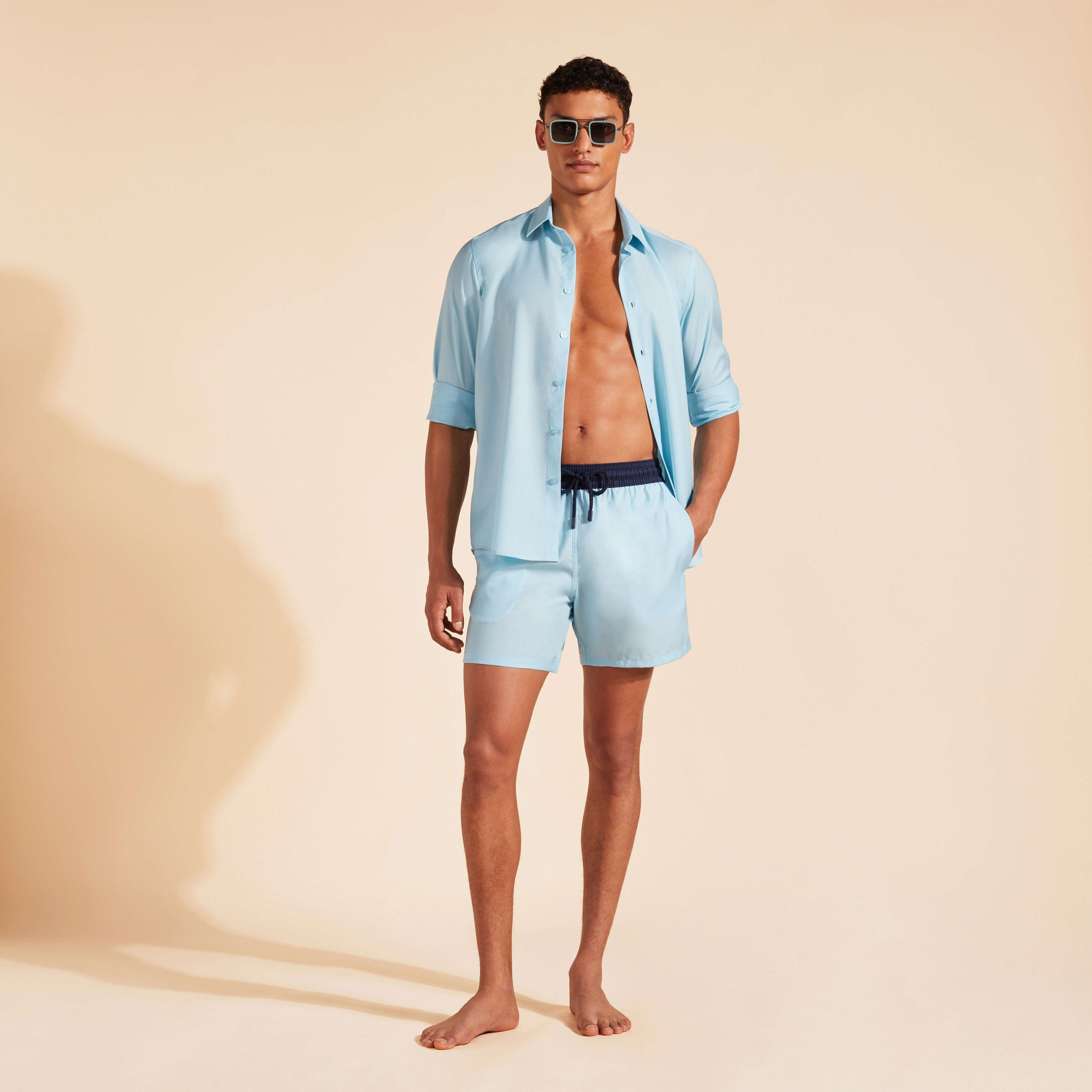 Chemise en laine super 120 homme unie