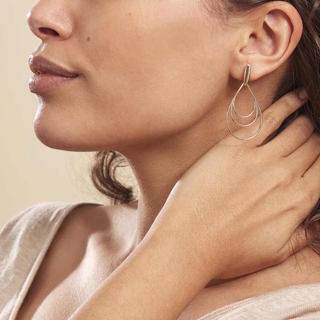 Boucles D'oreilles Pendantes Jenyfer Plaqué Or Jaune