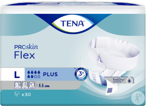 Tena Proskin Flex Plus Change Complet Absorbant Avec Ceinture Flexible Taille L 30 Pièces