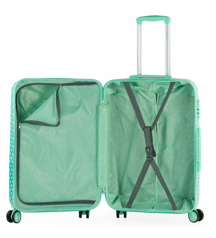 Mala de viagem rígida ITACA 702460 Turquesa - 67x45x24cm -