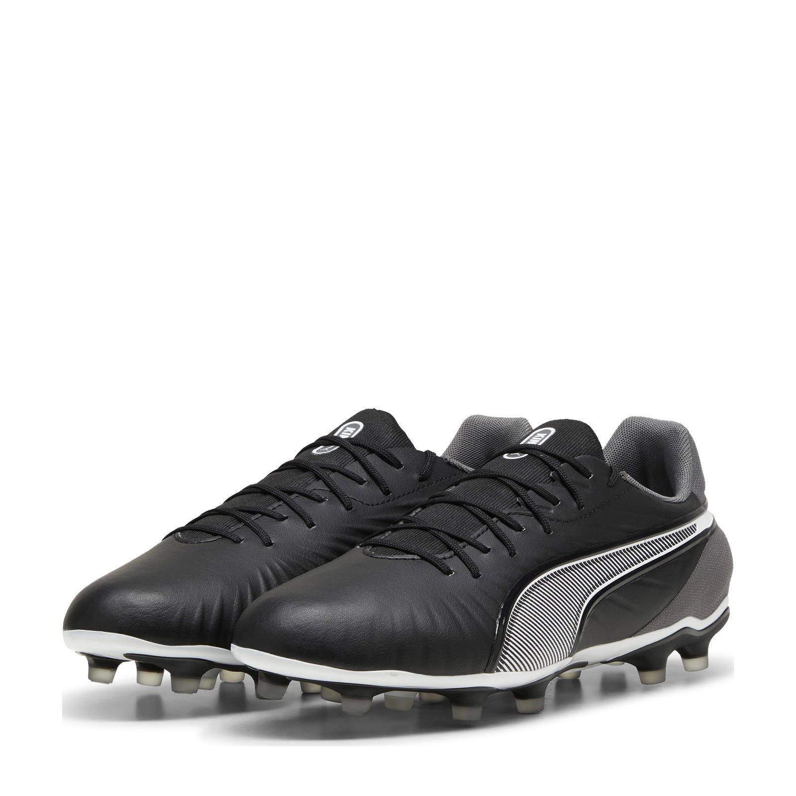 Puma King Match  senior voetbalschoenen zwart/wit/grijs