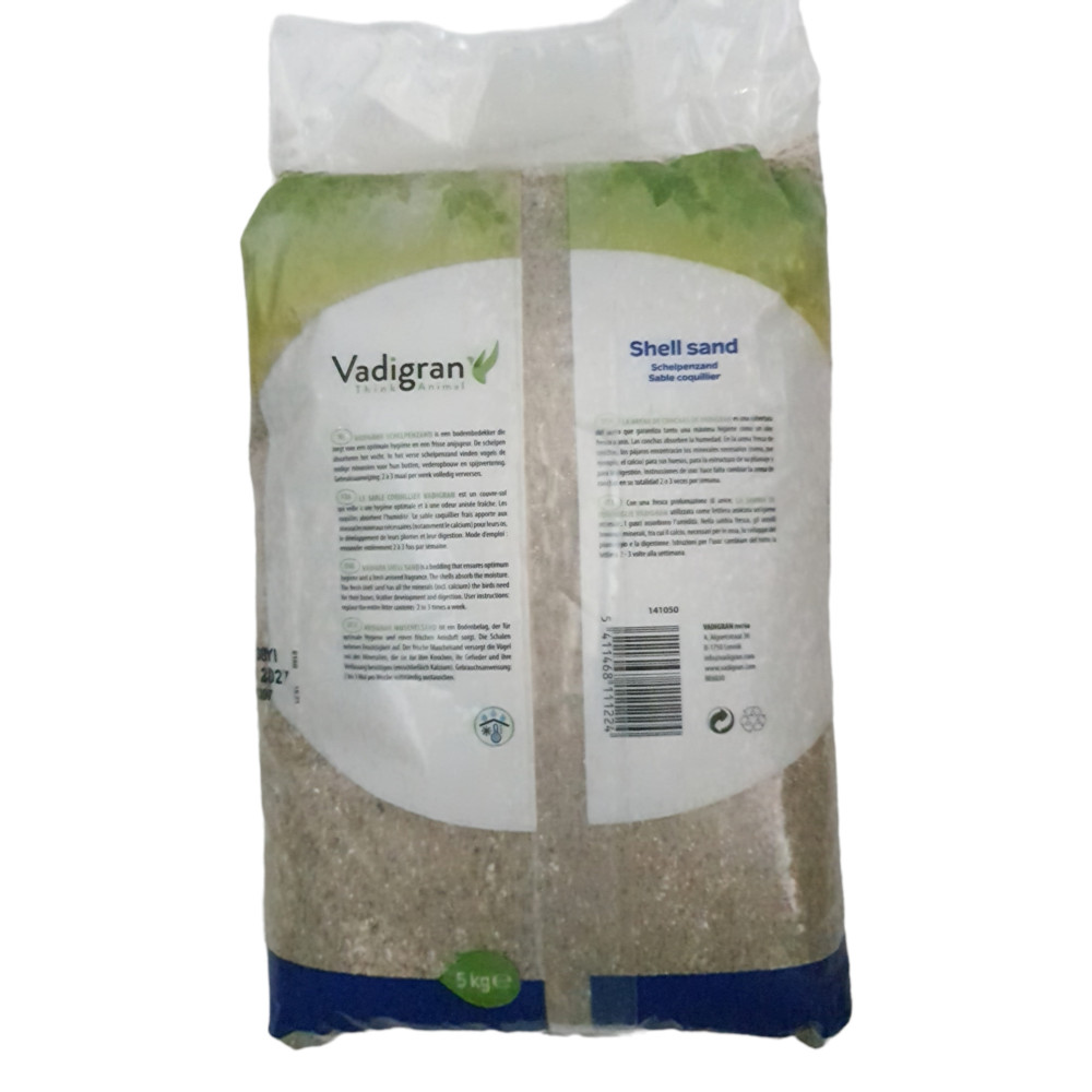 Gravier fond de cage 5 kg brun pour oiseaux