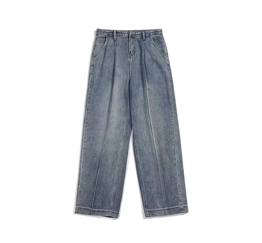 GRAYCIOUS - Losse jeans met middelhoge taille en gewassen naden aan de voorkant