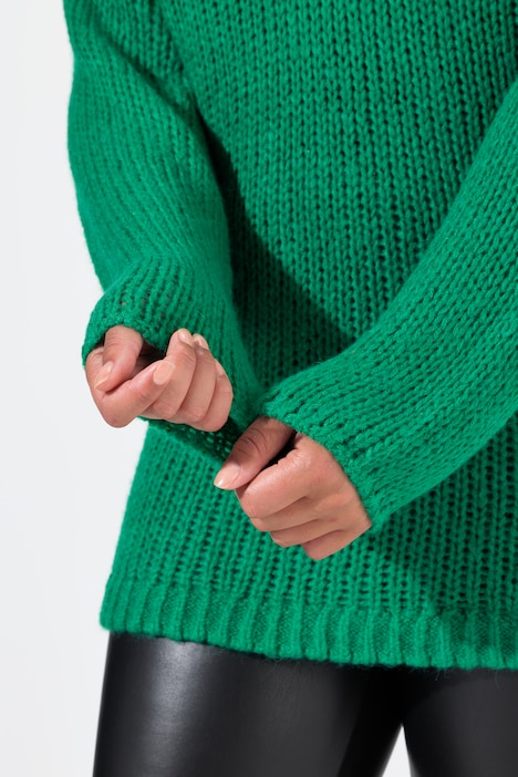 Pullover, oversized, Ballonärmel, V-Ausschnitt.