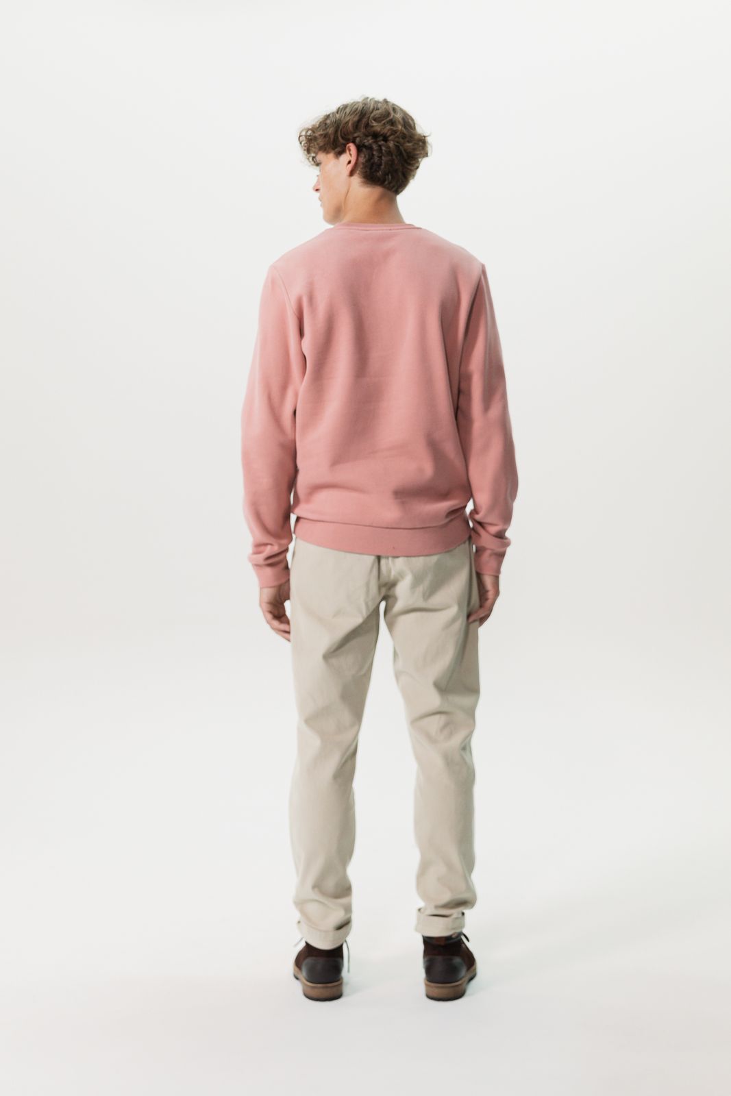 Licht beige katoenen twill chino