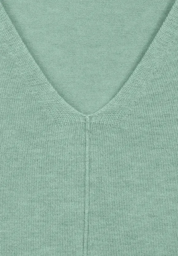 3/4 Feinstrick Pullover - salvia green melange