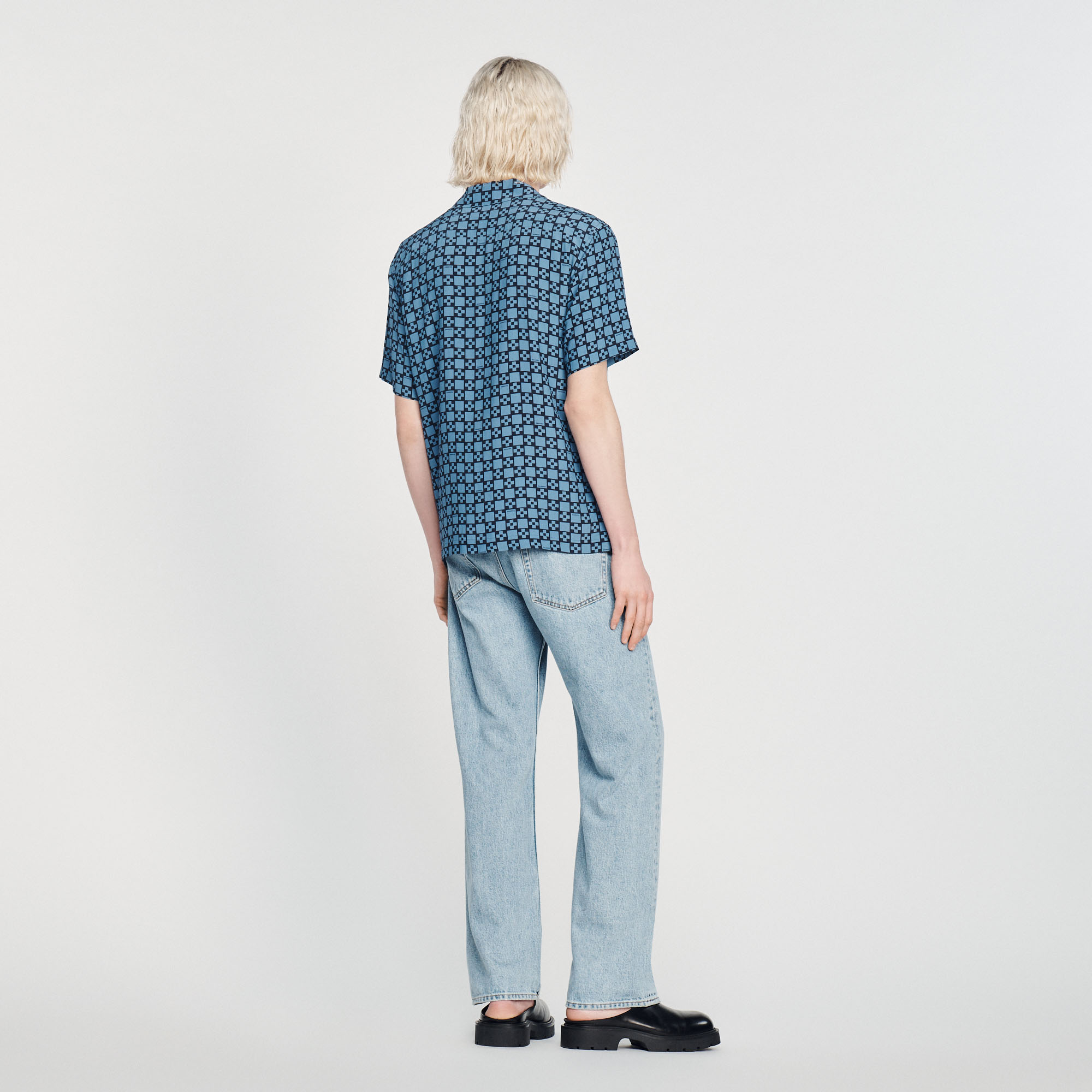 Chemise fluide á manches courtes Homme