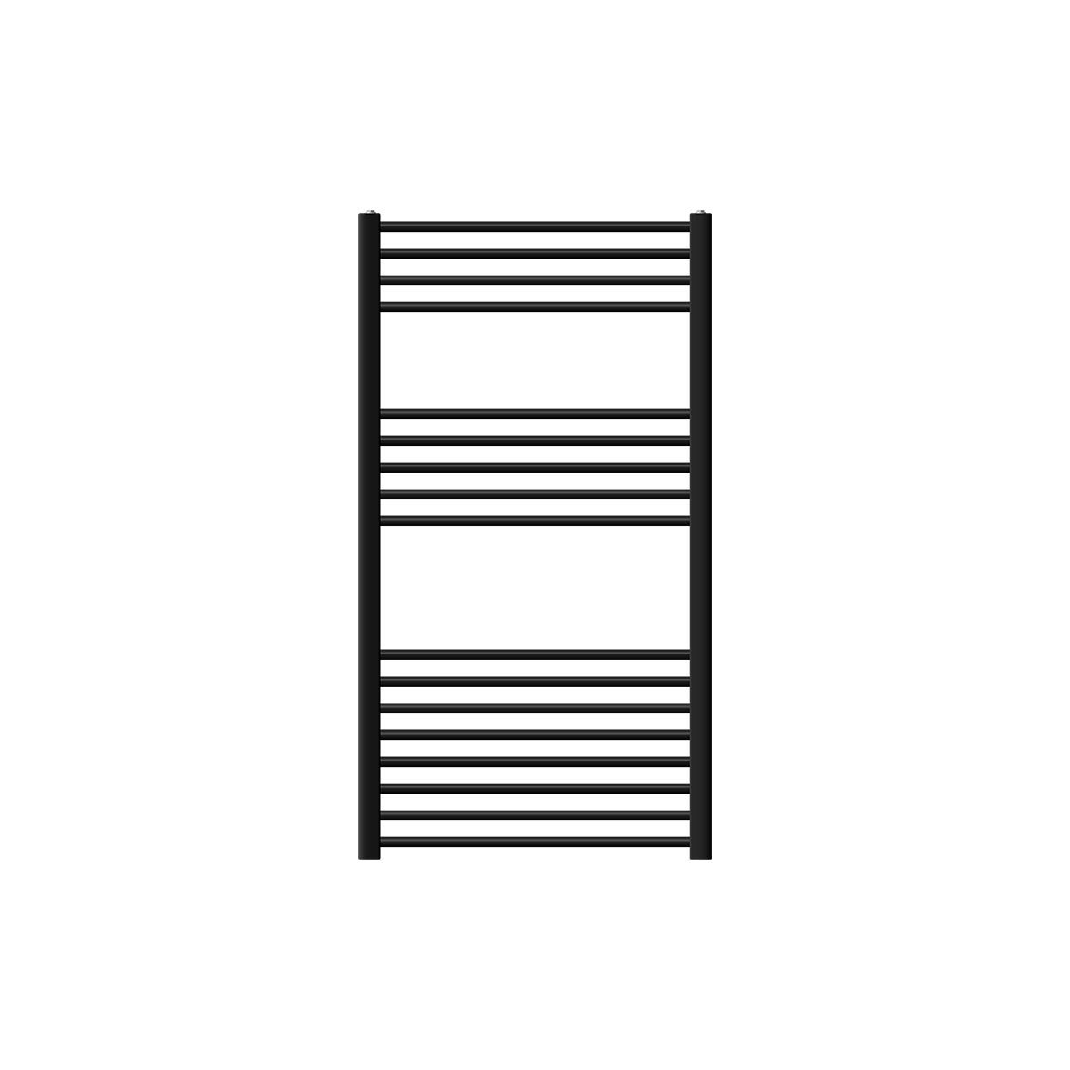 LuxeBath Sahara badkamerradiator, 750x1200 mm, mat zwart, gebogen, met zijaansluiting, designradiator, handdoekwarmer, handdoekdroger, handdoekradiator, handdoekradiator, badkamerverwarming