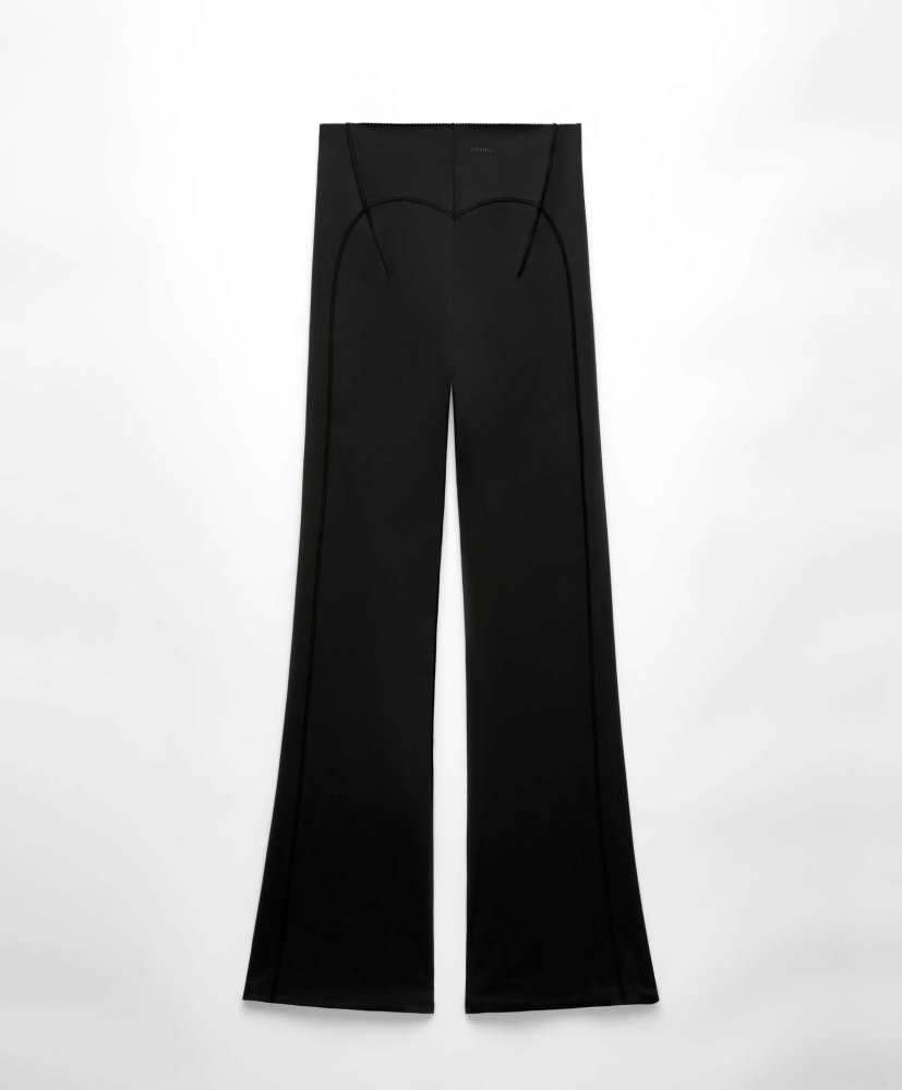 Calça flare de compressão com cintura alta