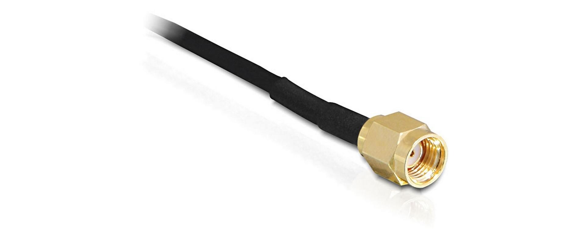 WLAN-Antenne 802.11 b/g/n RP-SMA 4 dBi RundstrahlDelock WLAN 802.11 b/g/n Antenne RP-SMA 4 dBi omnidirektional Gelenk mit magnetischem Standfuss