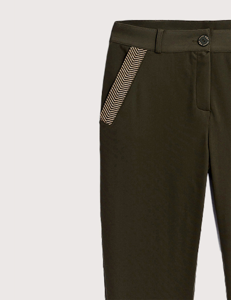 HBT BASICS ESSENTIELS | CHRISTINA PANTALON FEMME KAKI LIGHT GOLD