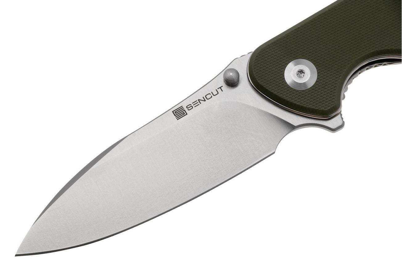 Sencut Borzam S23077-1 Satin 9Cr18MoV, OD Green G10 zakmes