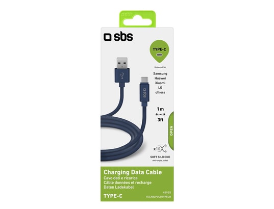 SBS - Câble USB Câble USB 2.0 - Type-C bleu