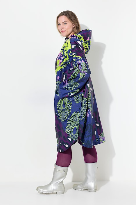 Funktions-Regencape, Unisex, Print, Kapuze