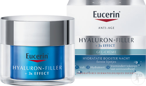 Eucerin Hyaluron-Filler + 3x Effect Gel-Crème Booster D'Hydratation Nuit Toutes Peaux Pot 50ml