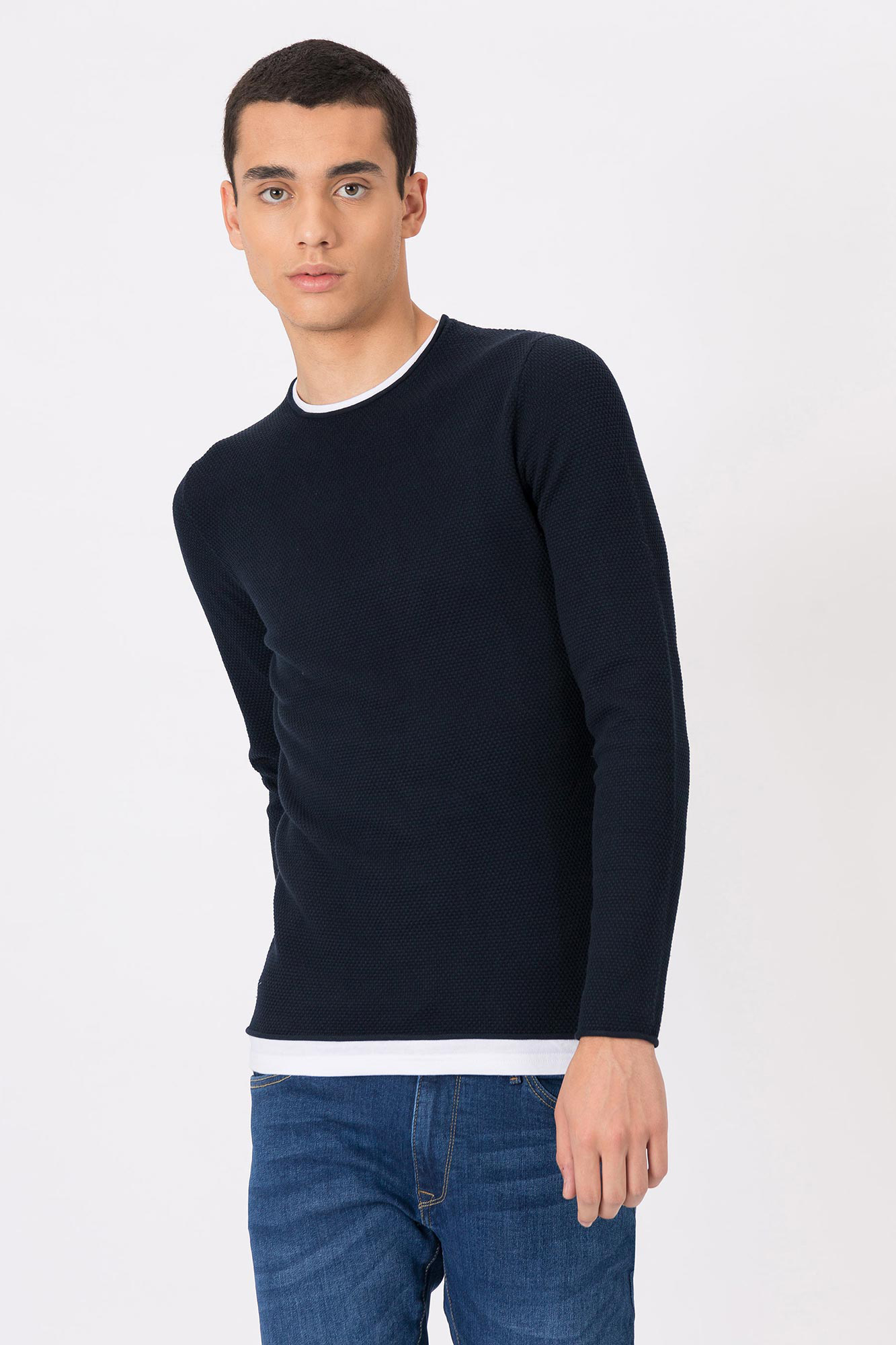Jersey de textura combinada