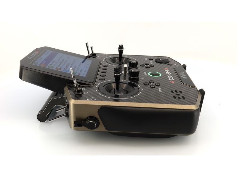 Jeti Fernsteuerung DS-24II Carbon Line Bronze 24 Kanal, Dup Professioneller 24-Kanal-Sender mit Geber auf Rückseite und Carbon-Frontplatte