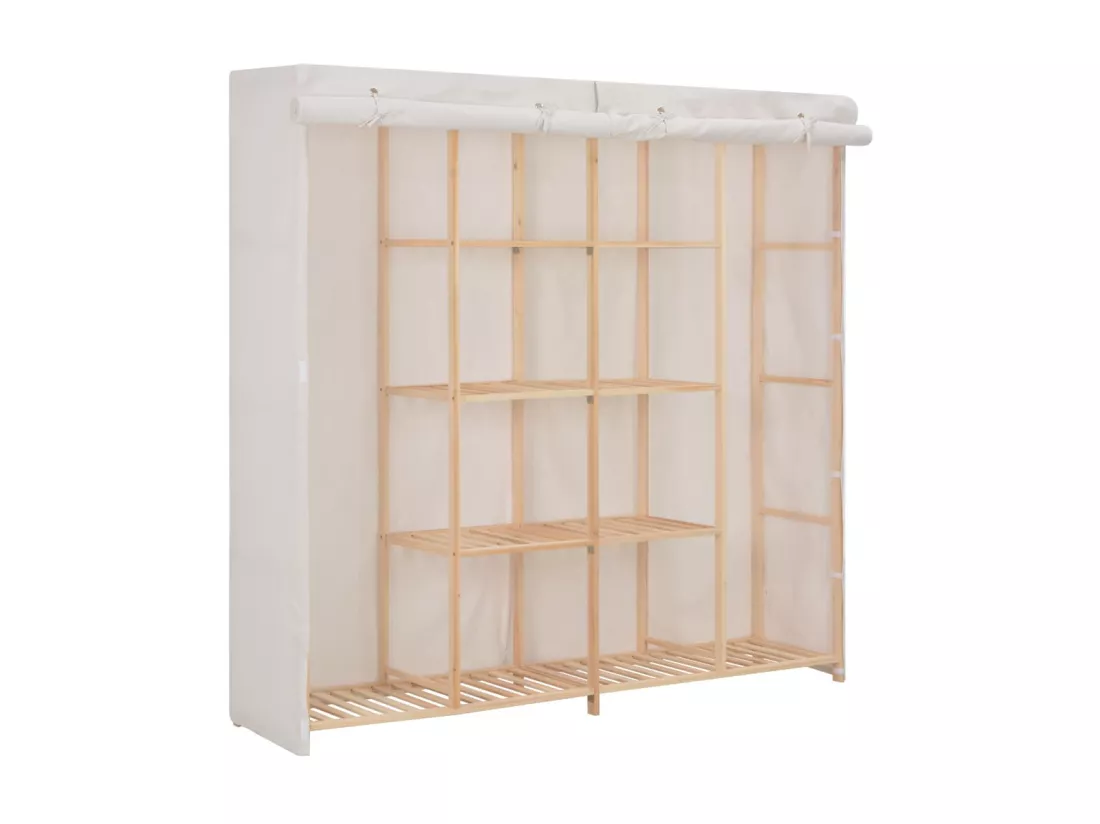 Garde-robe Blanc 173x40x170 Tissu