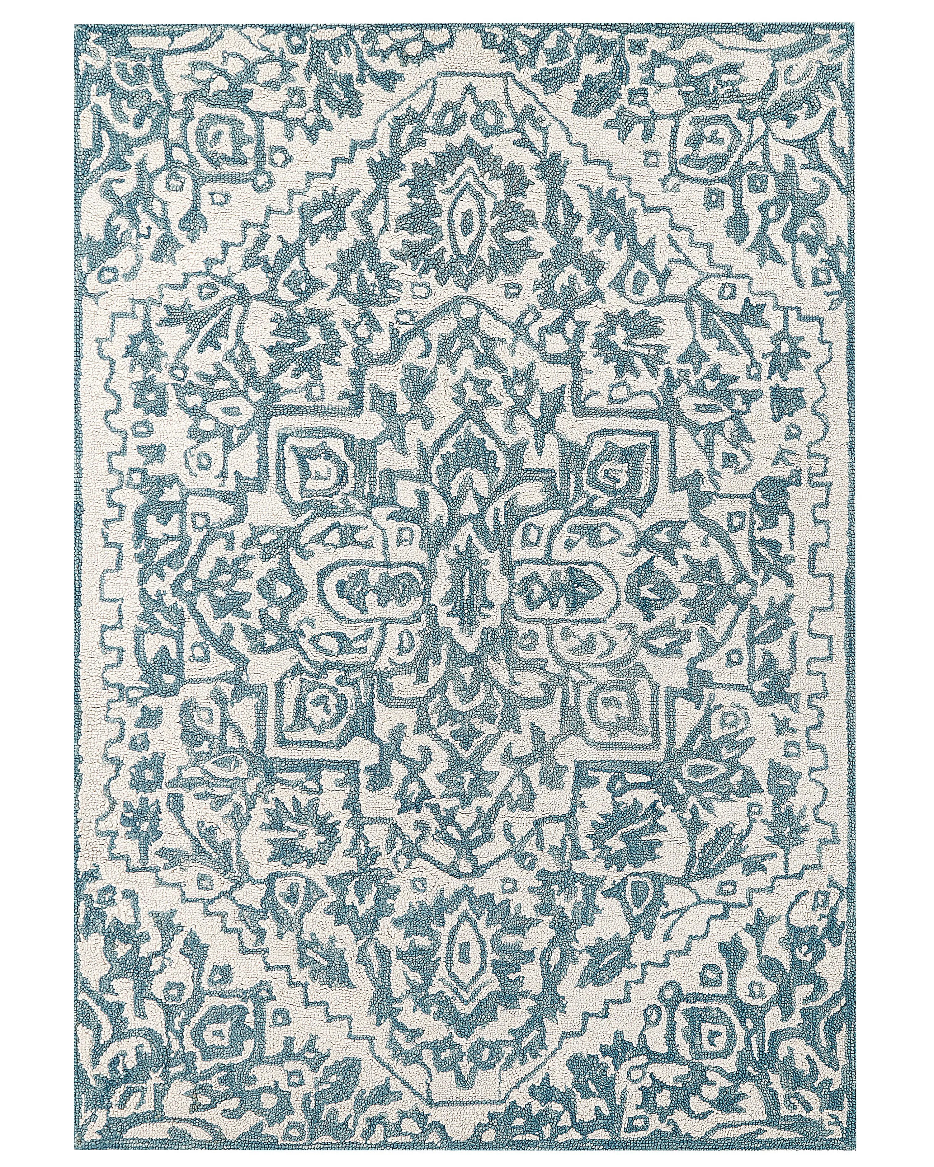 Vloerkleed AHMETLI Blauw 160 x 230 cm Wol
