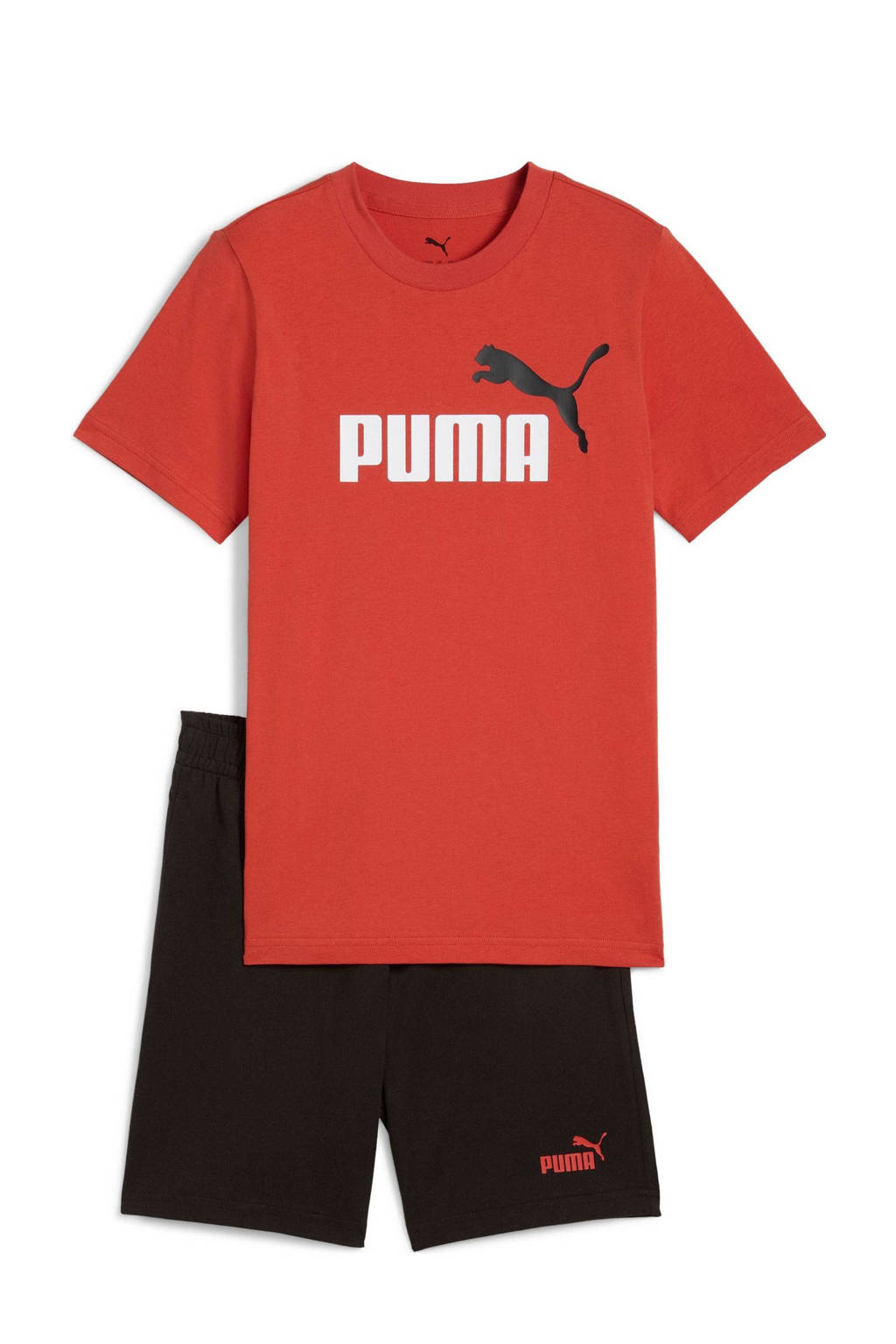 Puma T-shirt + short rood/zwart