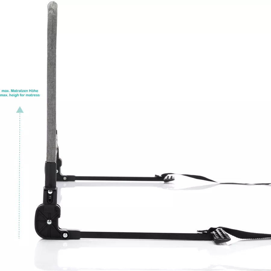 fillikid Bettgitter 135 cm für Standard- und Boxspringbetten Dunkelgrau Melange