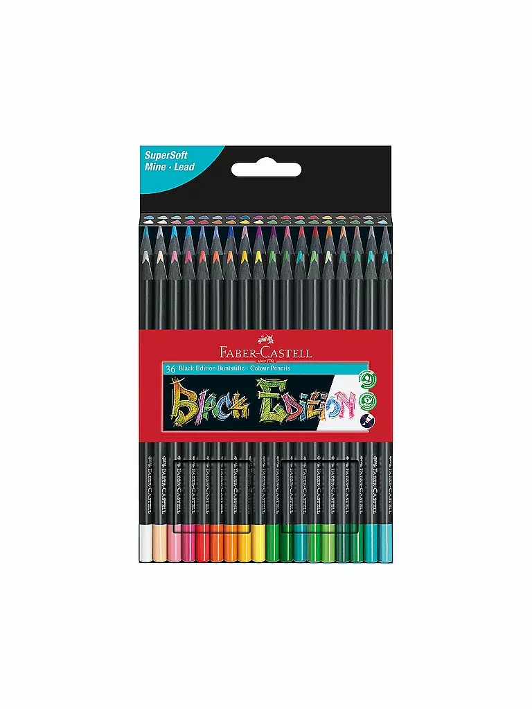 FABER-CASTELL Black Edition Bunstifte, 36er Kartonetui keine Farbe