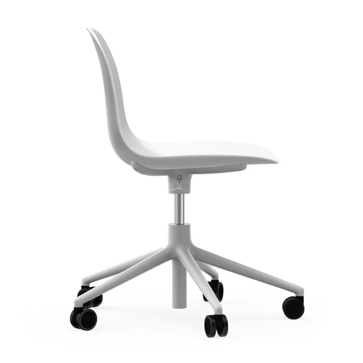 Normann Copenhagen - Form Bürodrehstuhl, Gestell Aluminium / weiss