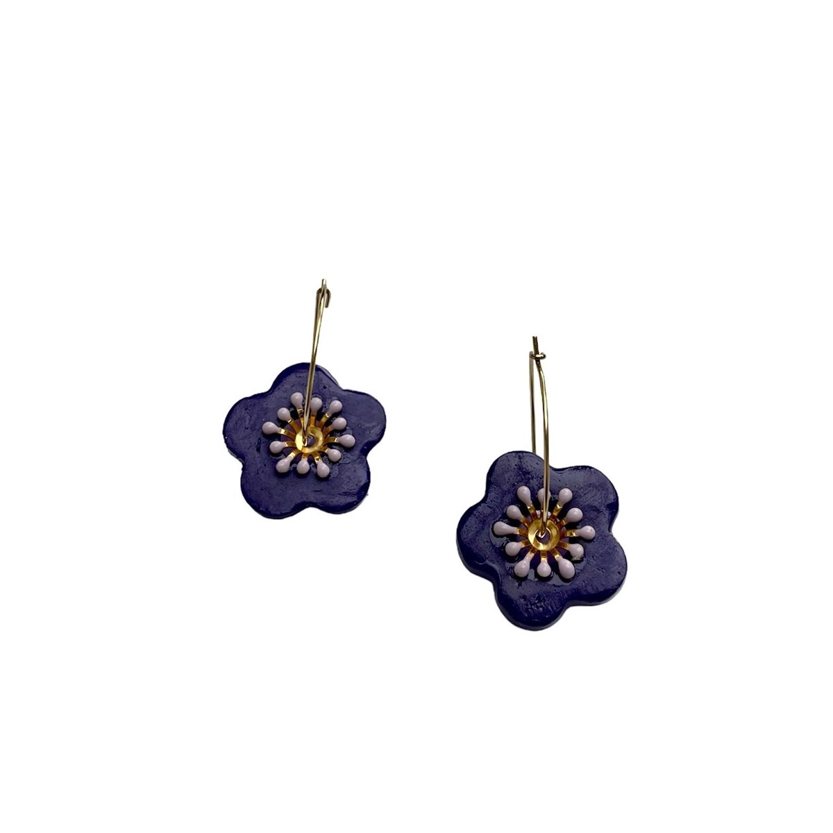 Boucles d'oreilles, créoles fleur