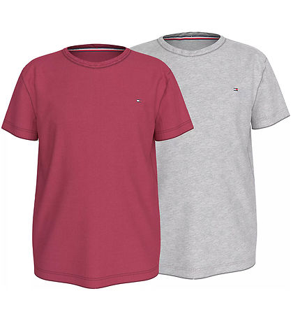 Tommy Hilfiger T-Shirt - 2er-Pack - Heritage Pink/Light Grey