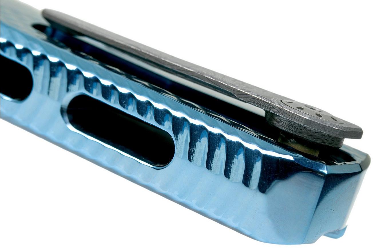 LionSteel ROK Damascus Blue Titanium ROK DD BL zakmes