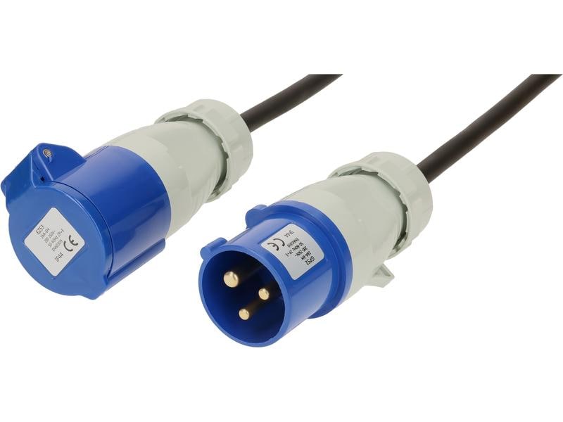 maxCAMP Verlängerungskabel 15 m, CEE16/3 mit Kupplung CEE16 Max Hauri CEE-Verlängerung mit CEE-Stecker und Kupplung CEE16/3
