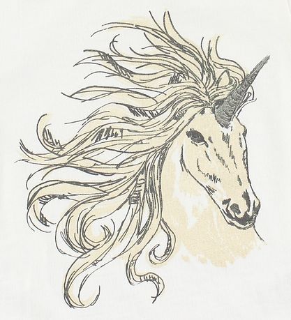 Wheat T-shirt - Ivory m. Enhj?rning