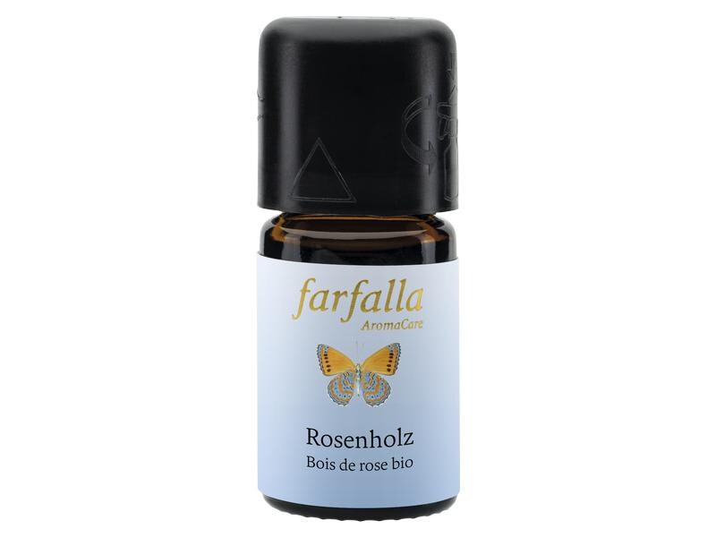 Farfalla Ätherisches Öl Rosenholz Bio 5 ml Sehr mildes, liebliches ätherisches Öl mit rosenähnlichem Duft