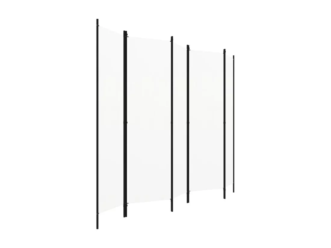 Cloison de séparation 5 panneaux Blanc 250x180 cm