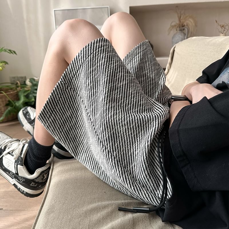 YERGO - Twill shorts met hoge taille