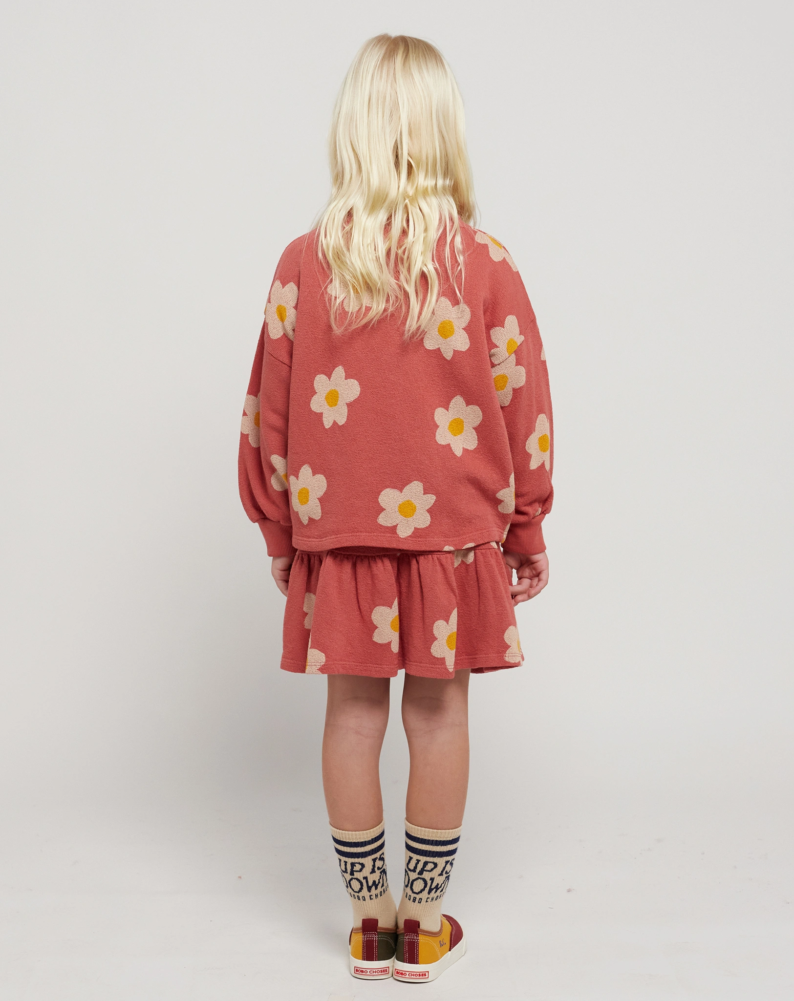 Sweatshirt BIG FLOWER ALL OVER in rosa