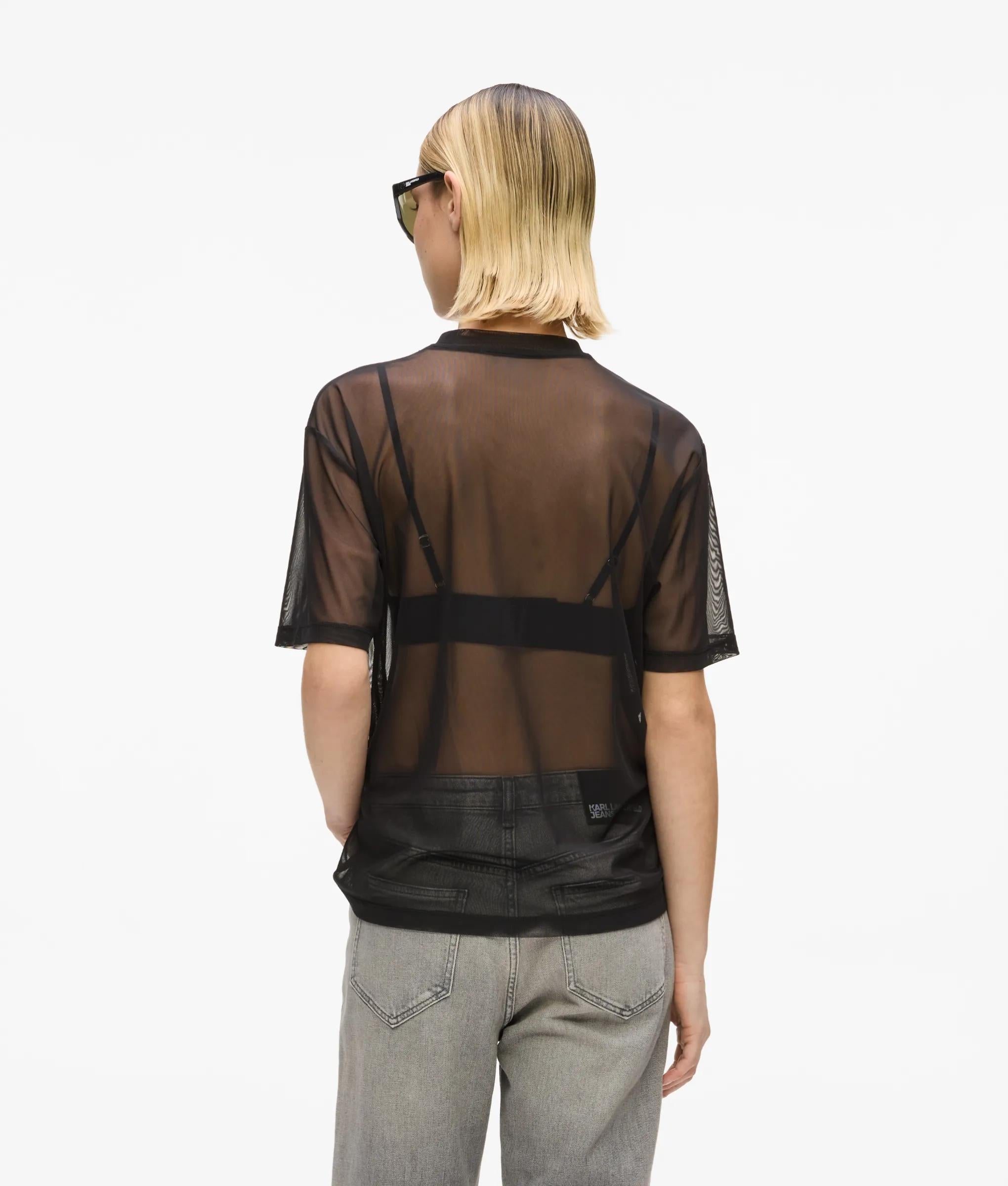 Mesh stropdas detail t-shirt