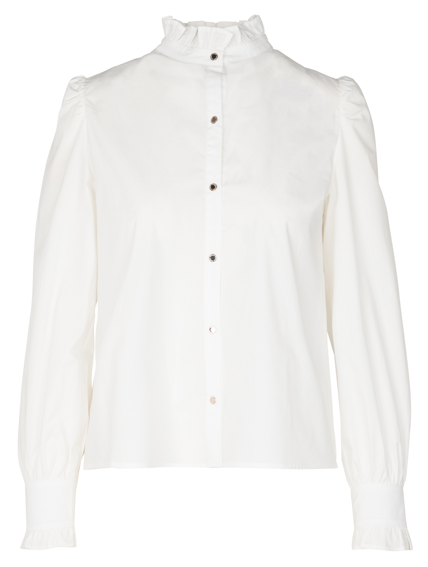 CHLOE.F - Chemise droite en coton mélangé | Blanc