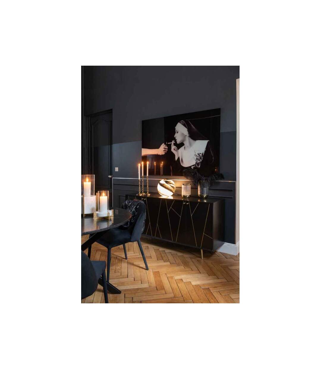 Paris Prix - Cadre Photo Déco religieuse 100x150cm Noir