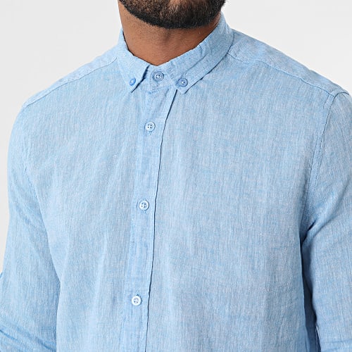 Chemise Manches Longues JCH-801 Bleu Ciel Chiné