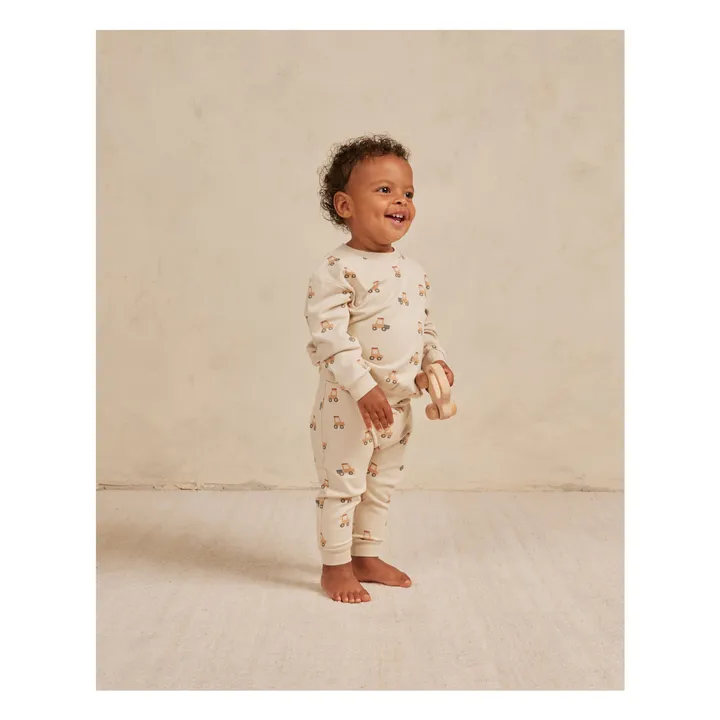 Quincy Mae Pantalon Eponge Tracteurs | Blanc cassé