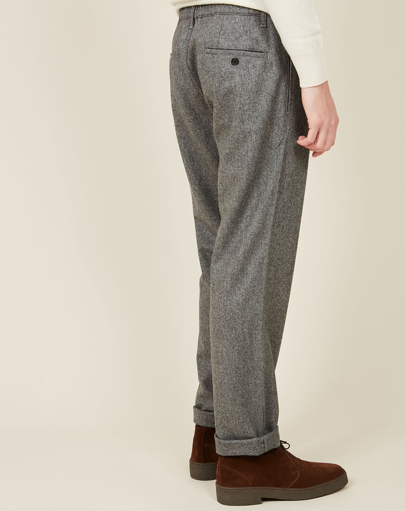 Hartford Pantalon 100% Laine Tanker gris