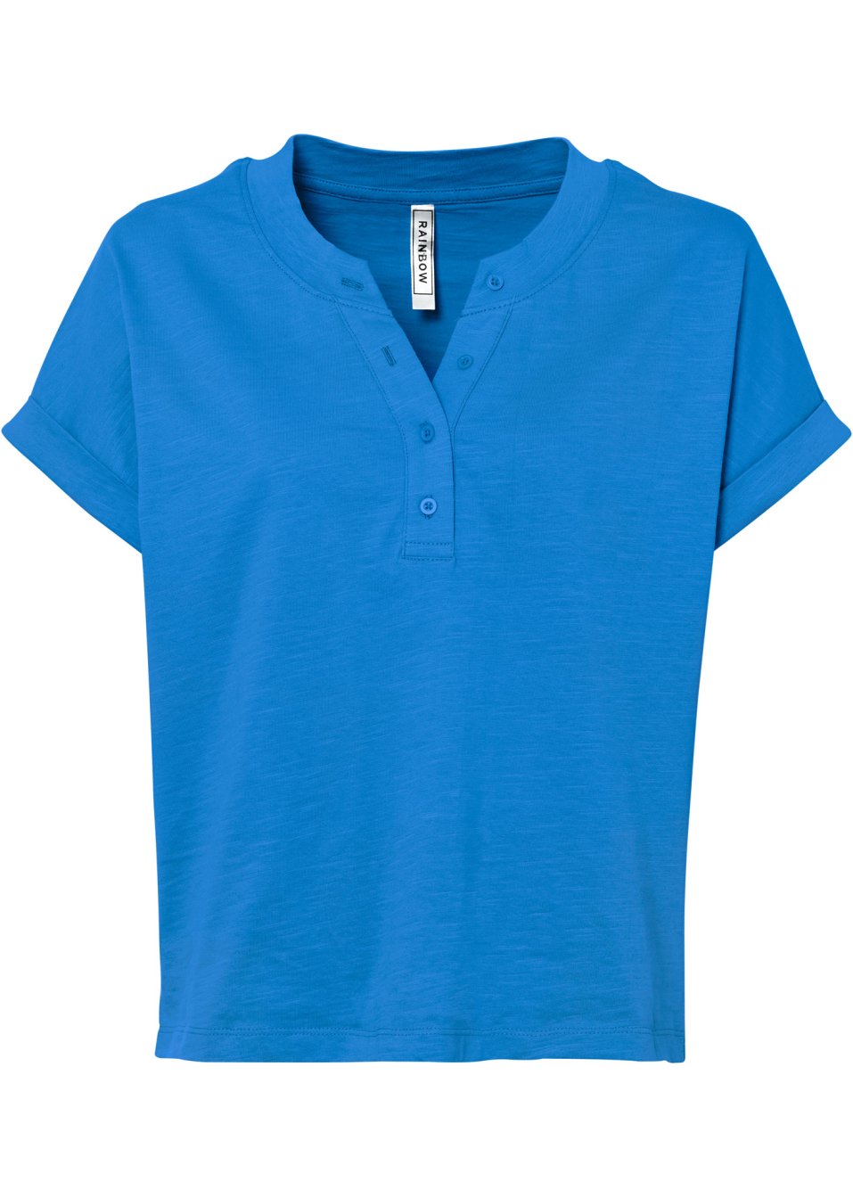 T-shirt boxy avec patte de boutonnage