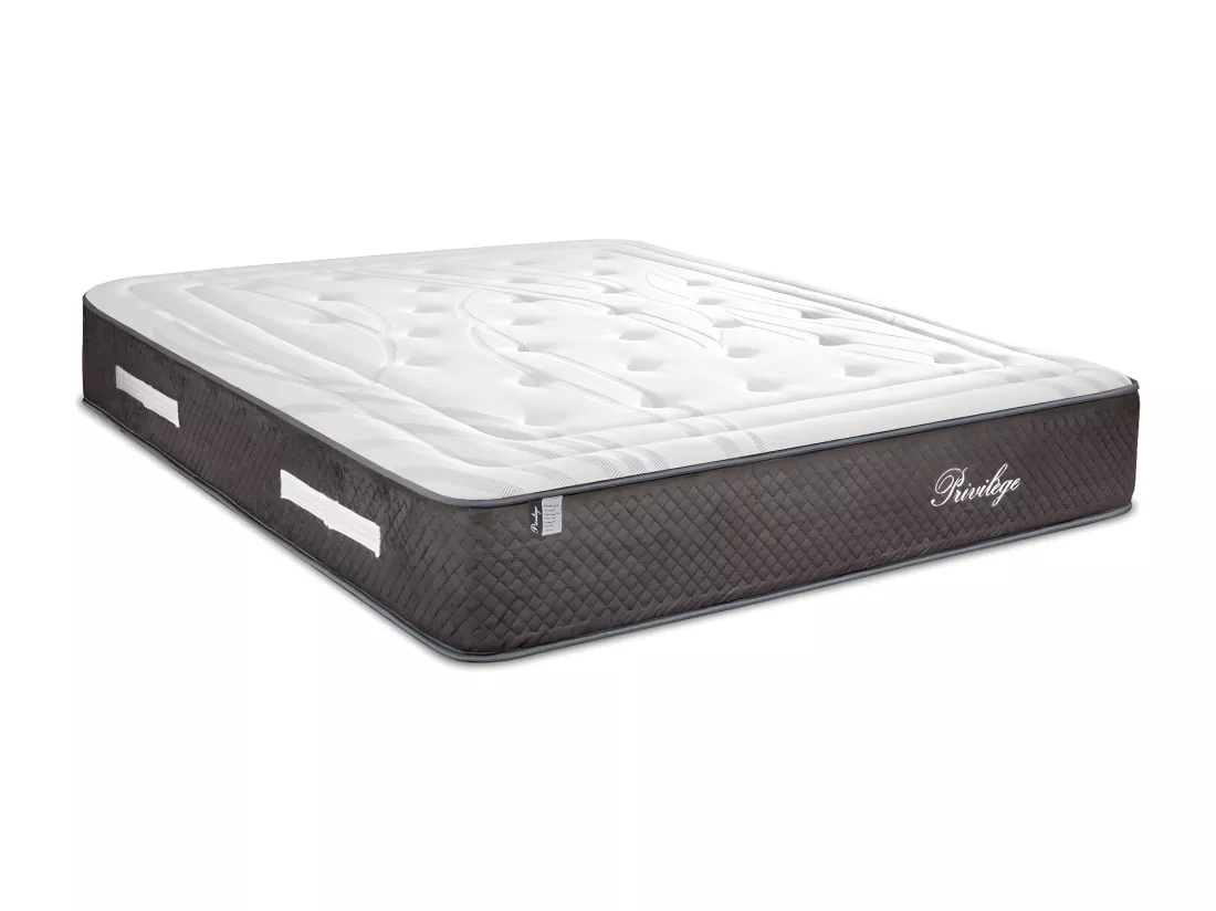 BELLECOUR LITERIE | Ensemble PRIVILEGE 160x200 cm | Matelas Ressorts ensachés + Protège matelas anti punaise