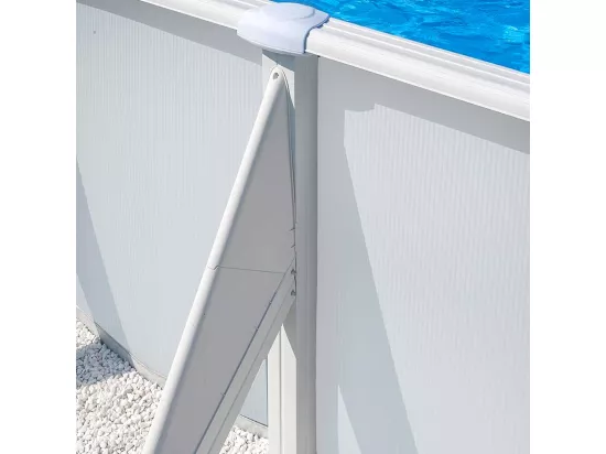 Piscine acier blanc Fidji ovale 6,34 x 3,99 x 1,22 m - Gré