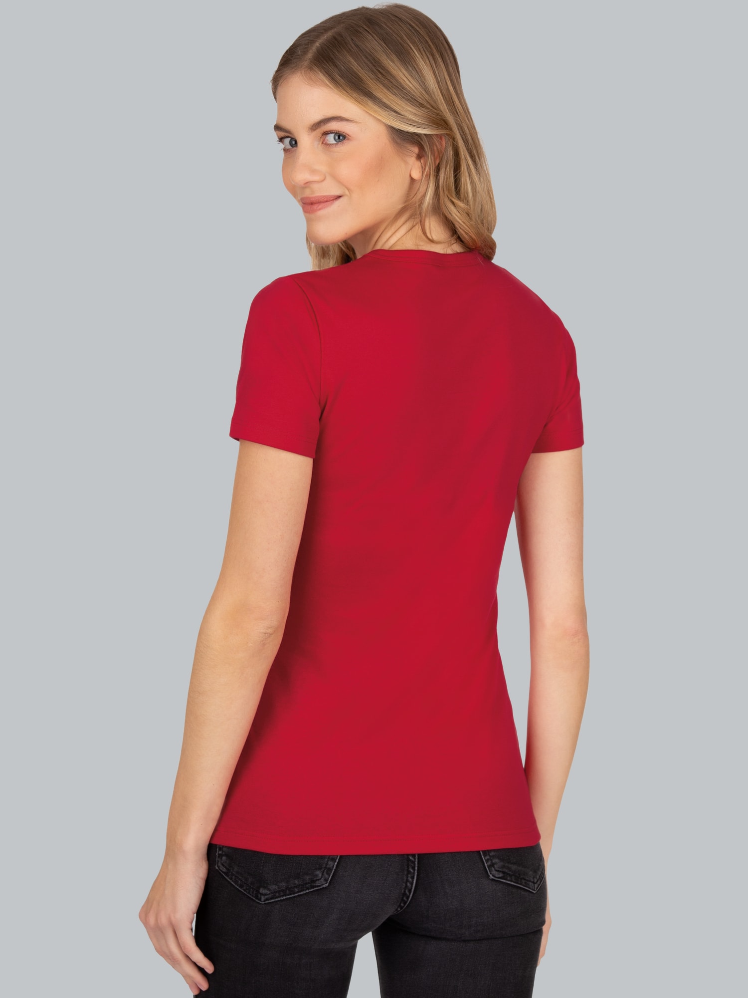 T-Shirt aus Baumwolle/Elastan Kirsch
