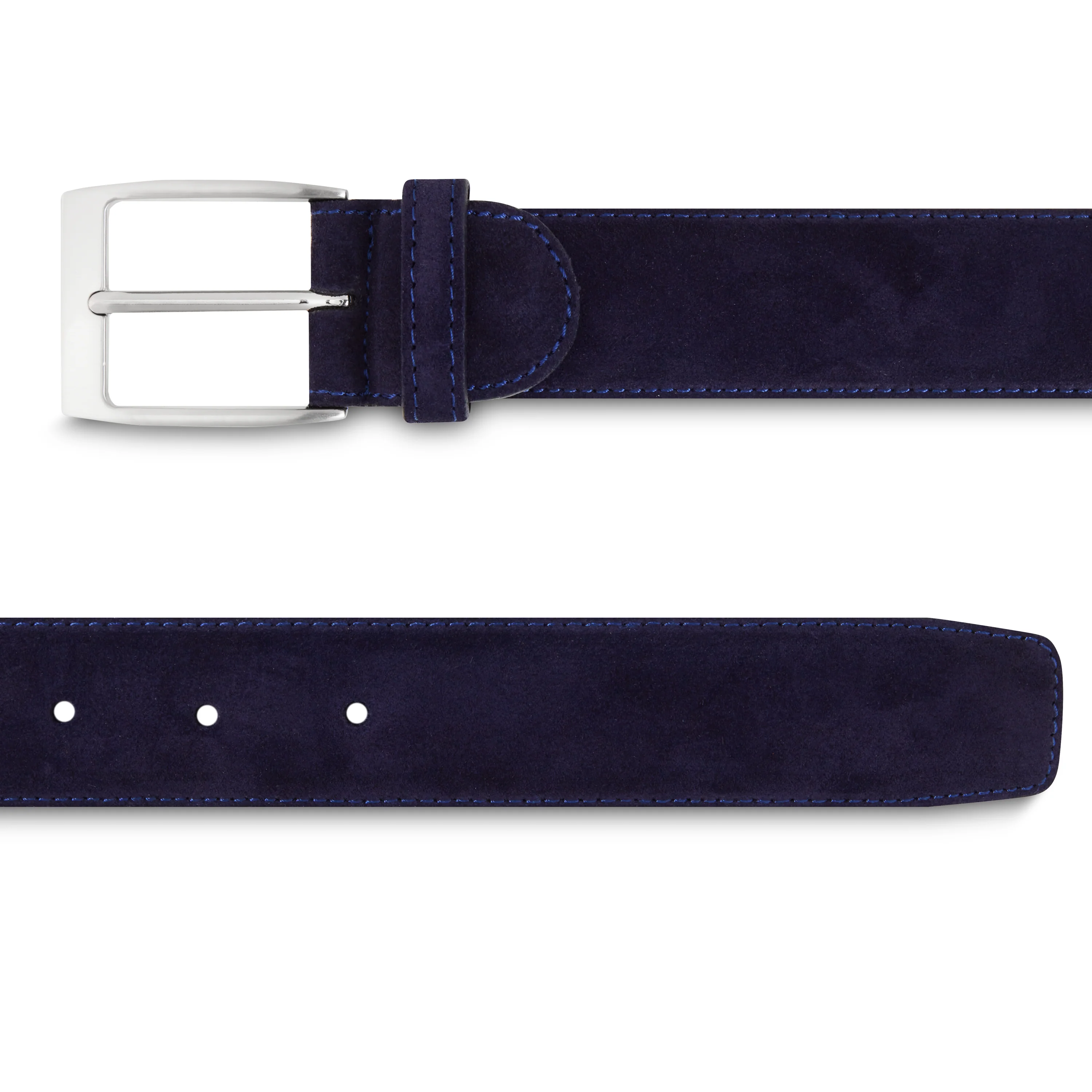 Ceinture veau velours bleu marine