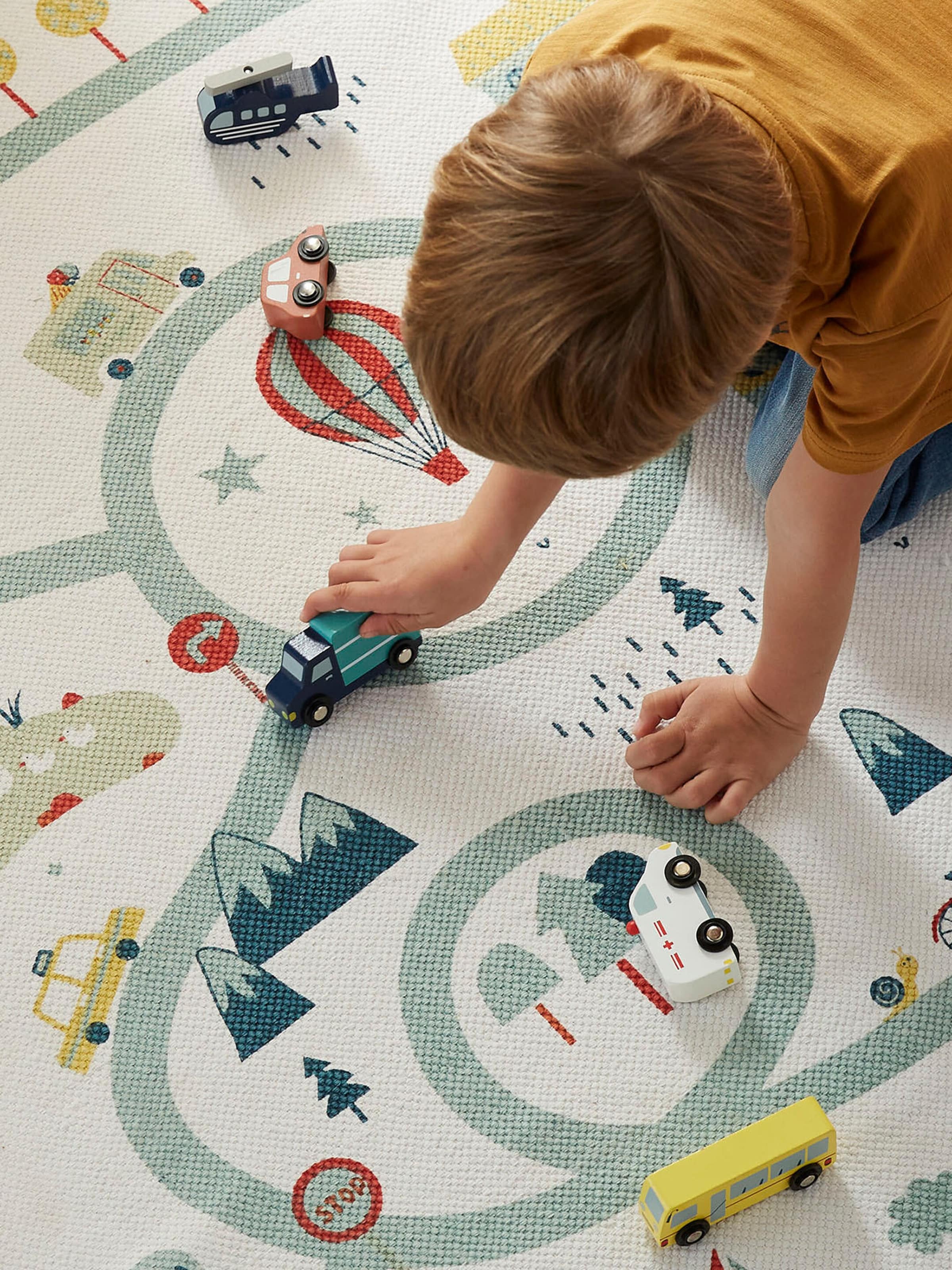Vertbaudet Kinderzimmer Spielteppich JOLIVILLE, Recycling-Baumwolle wollweiß