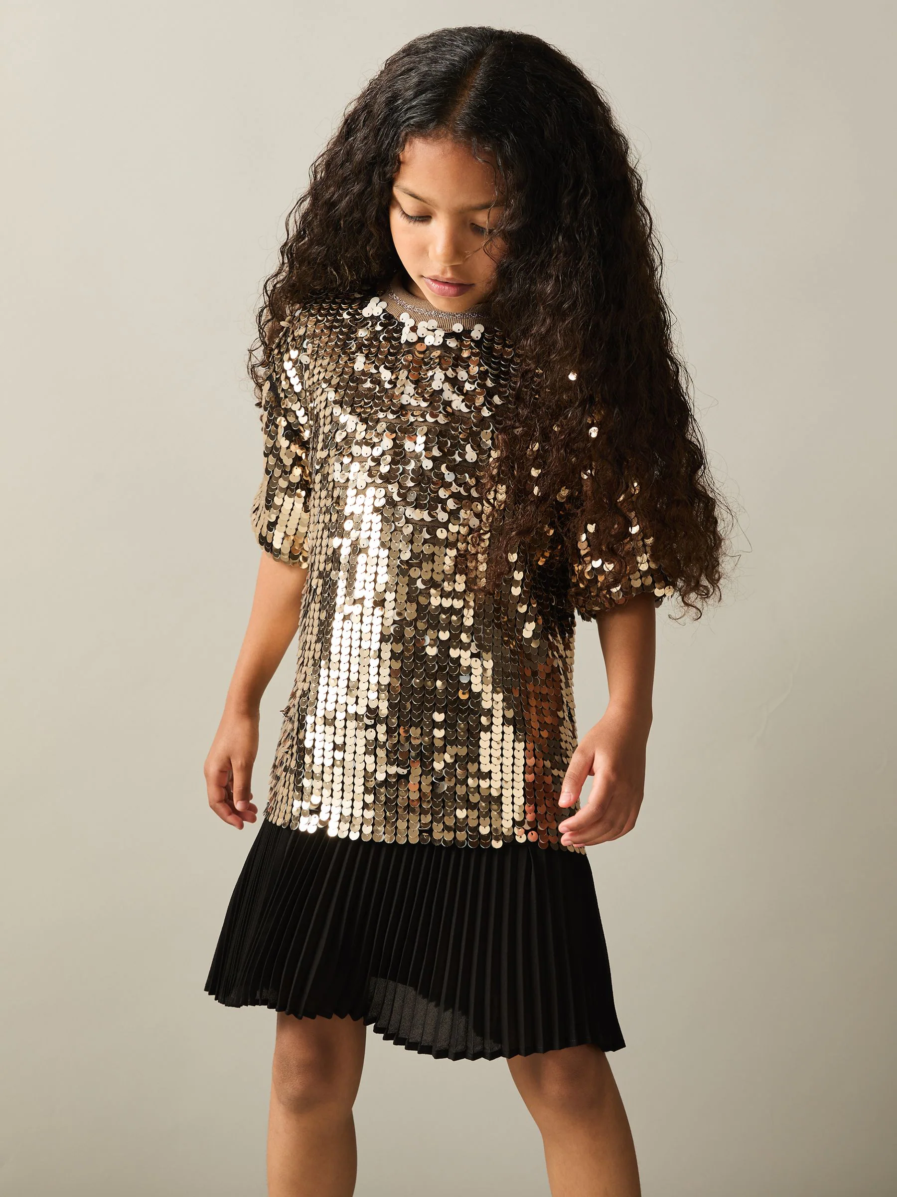 Reiss Darcey T-shirtjurk met pailletten